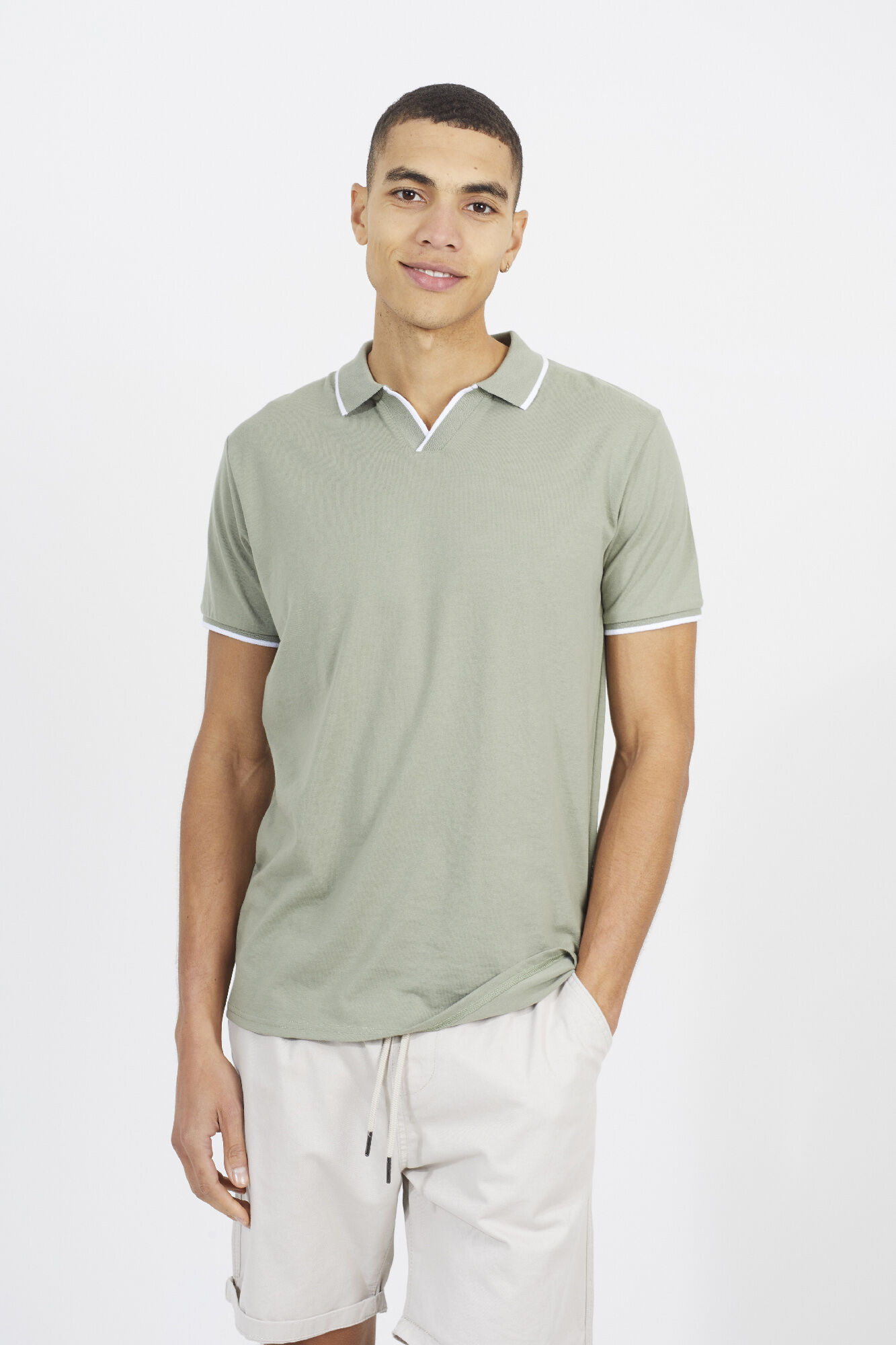 Brave Soul Polo com cor em contraste