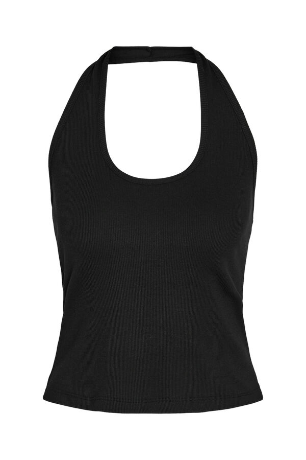 Noisy May T-shirt de decote halter preto
