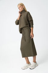 Tiffosi Falda Midi de Punto Canal&eacute; kaki