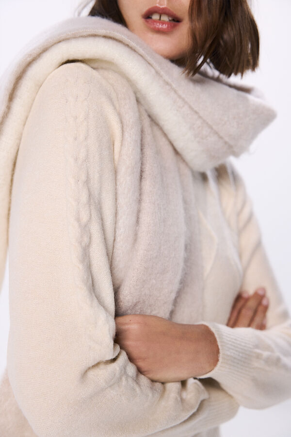 Springfield Vestido malha tricotado bege