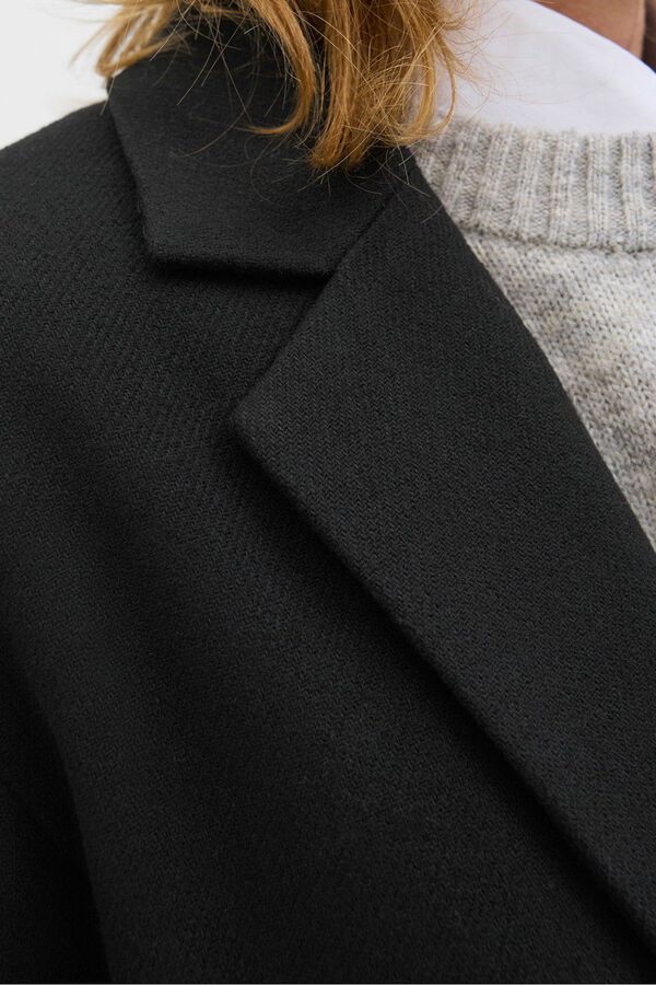 Jack & Jones Sobretudo de gola italiana preto