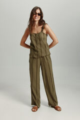 Only Pantal&oacute;n wideleg verde