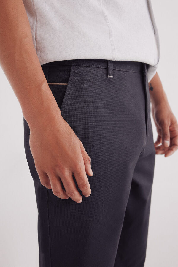 Springfield Pantal&oacute;n chino microestampado slim fit gris