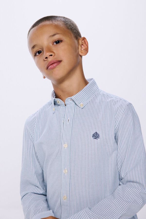 Springfield Kids Camisa pinpoint raya ni&ntilde;o azul