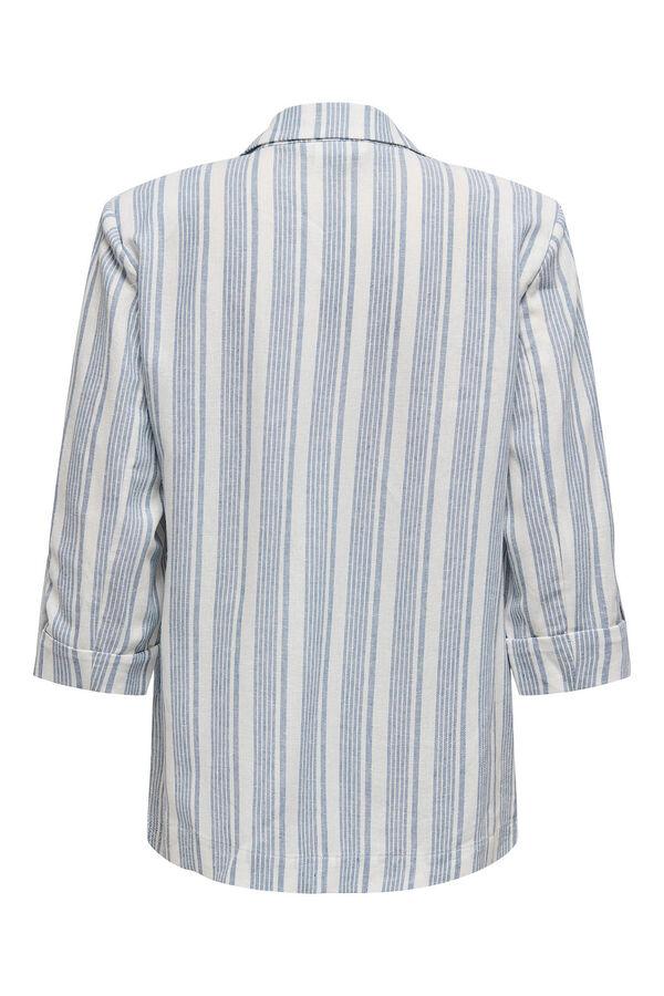 Only Blazer manga 3/4 enrolado azul