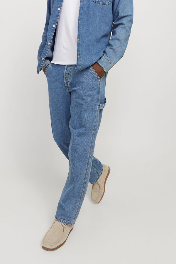 Jack & Jones Calça jeans de carpinteiro folgada azul