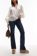 Topshop Jeans flare de tiro alto azul