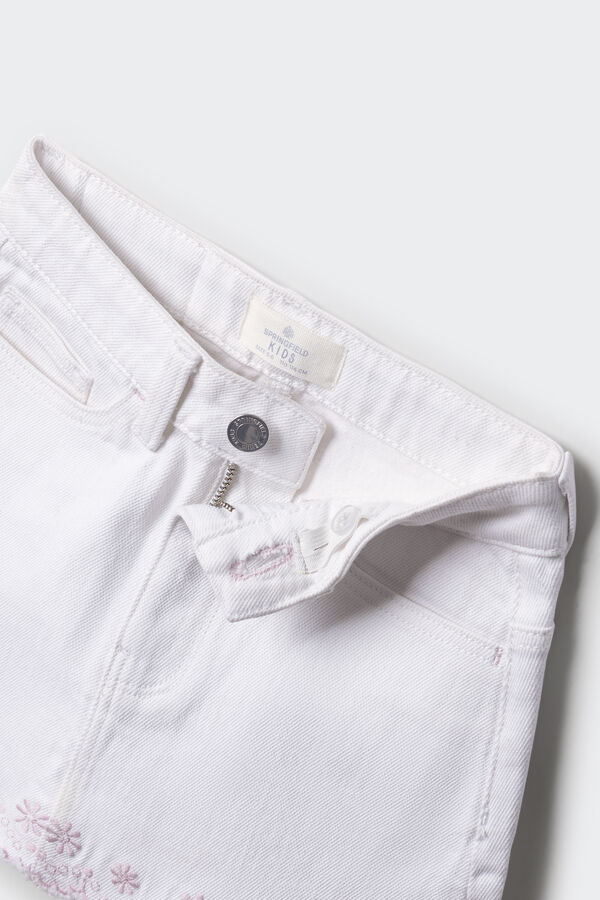 Springfield Kids Saia bordada de menina branco