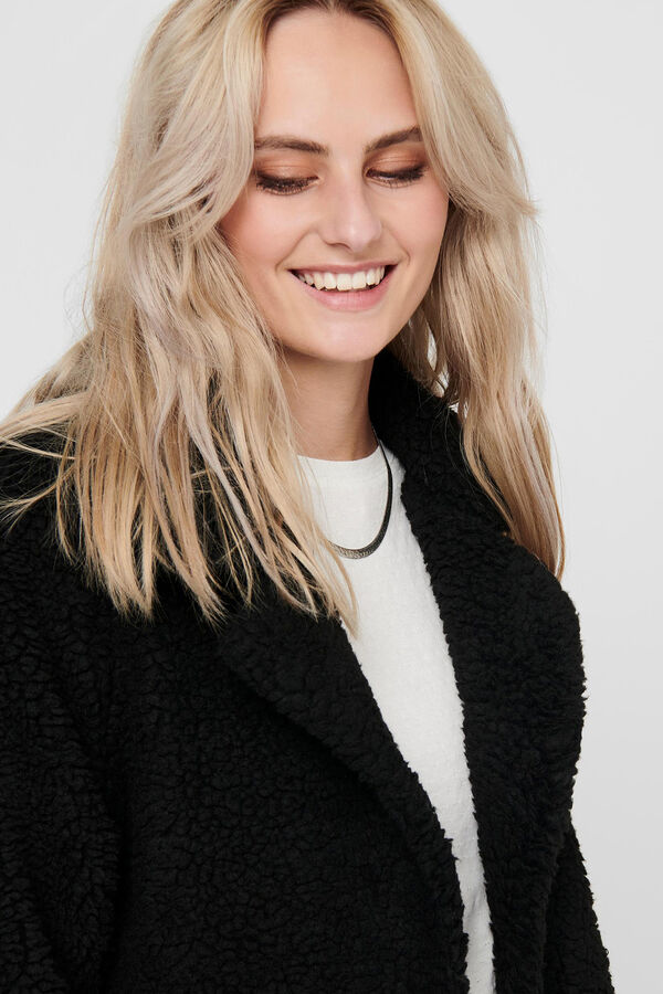 Only Abrigo de borrego botones negro