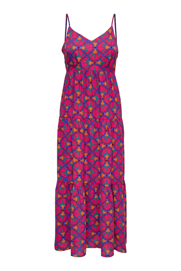 Only Vestido largo regular fit fucsia