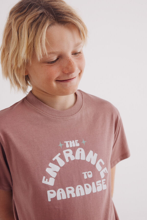 Springfield Kids Camiseta Paradise ni&ntilde;o rosa