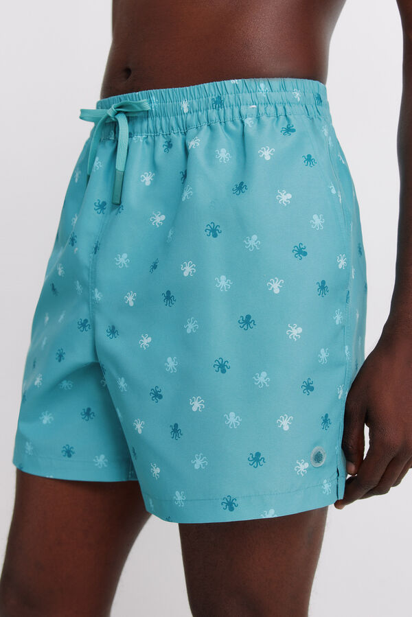 Springfield Ba&ntilde;ador estampado pulpos azul