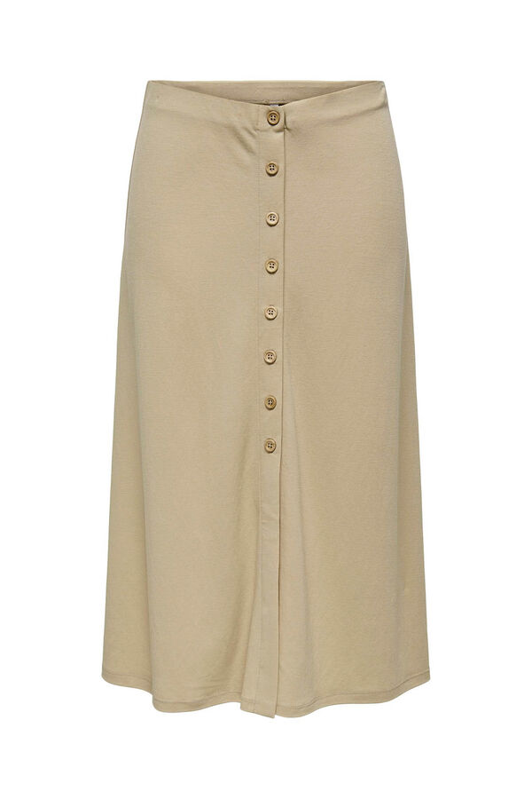 Only Falda midi botones beige