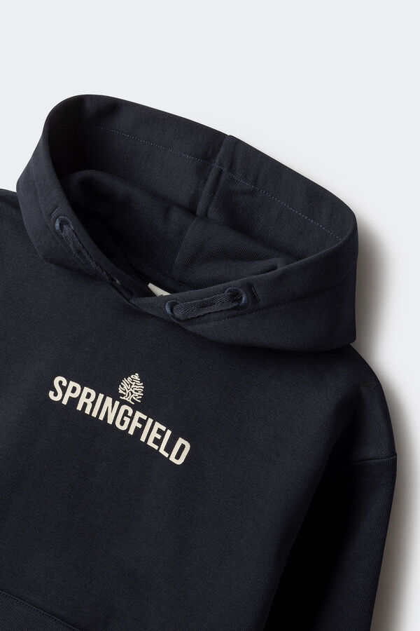 Springfield Kids Sudadera capucha logo ni&ntilde;o azul