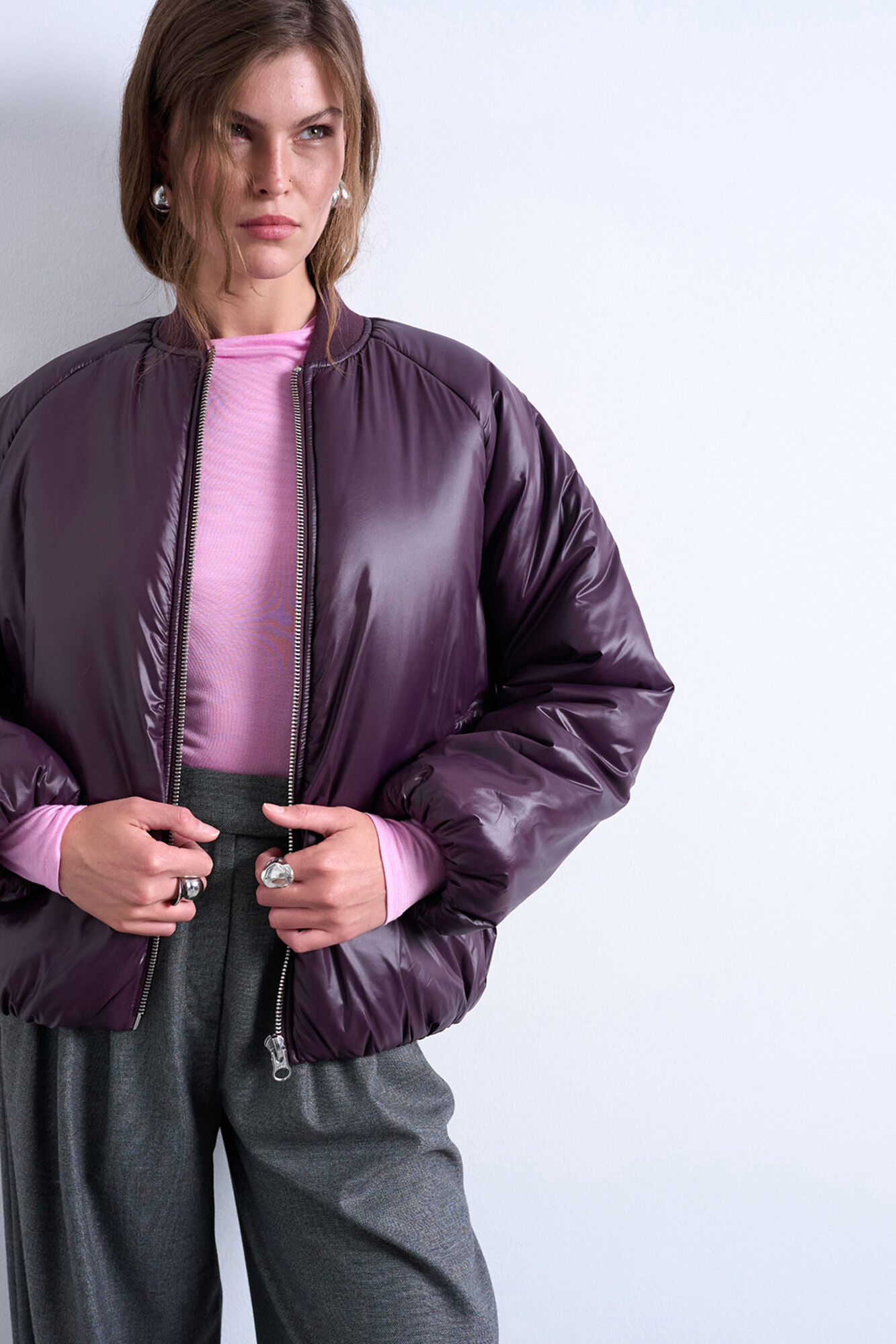 Topshop Casaco curta de nylon