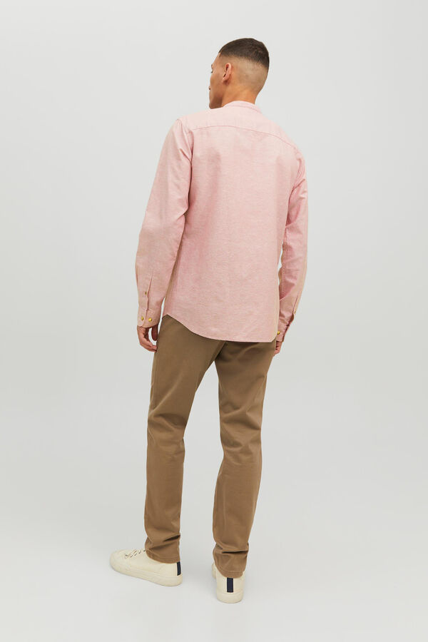 Jack & Jones Camisa lino manga larga gris