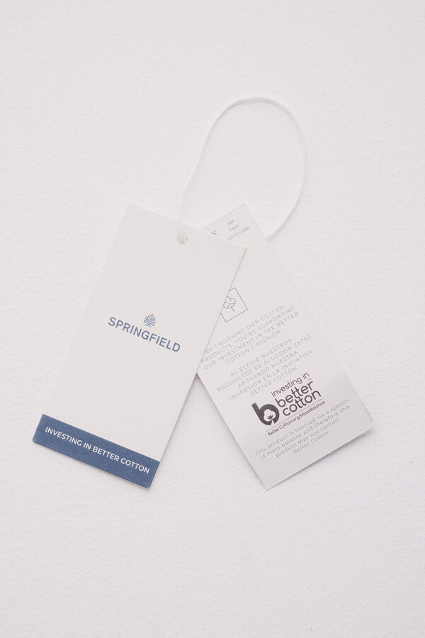 Springfield Polo de estrutura vertical de regular fit azul