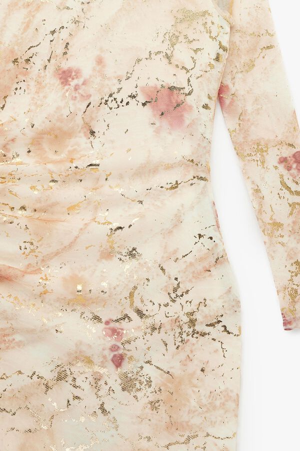 Koton Vestido midi justo estampado rosa
