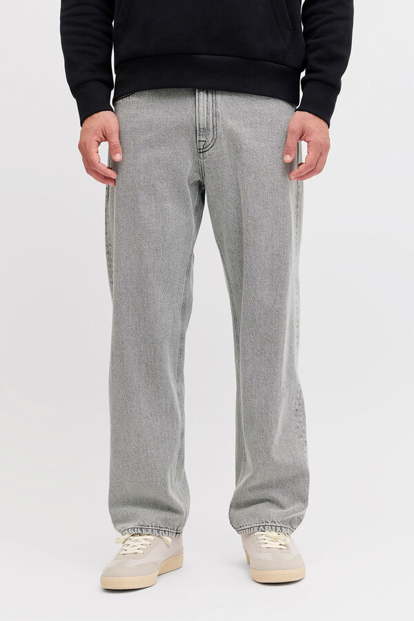 JJ REBEL Jeans loose tiro medio vaquero gris