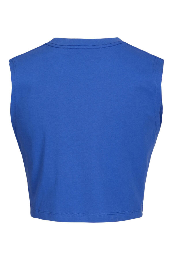 Jack & Jones Camiseta crop b&aacute;sica azul
