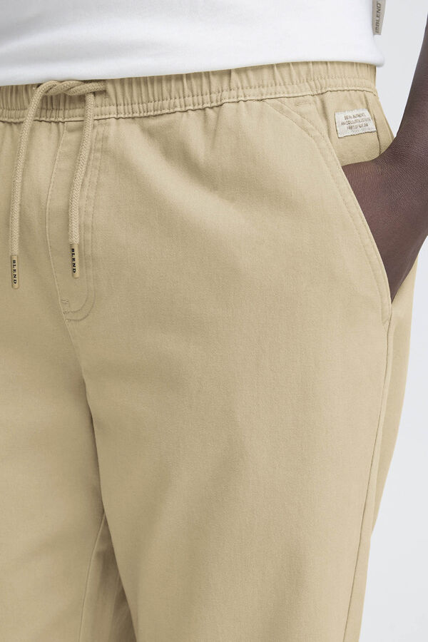 Blend Pantal&oacute;n regular cintura el&aacute;stica beige