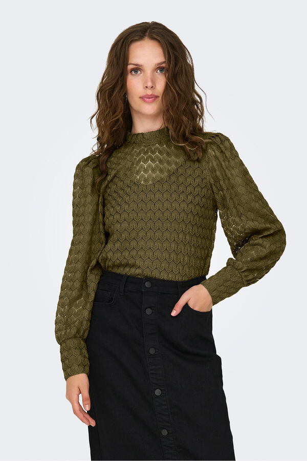 JDY Blusa de renda cru