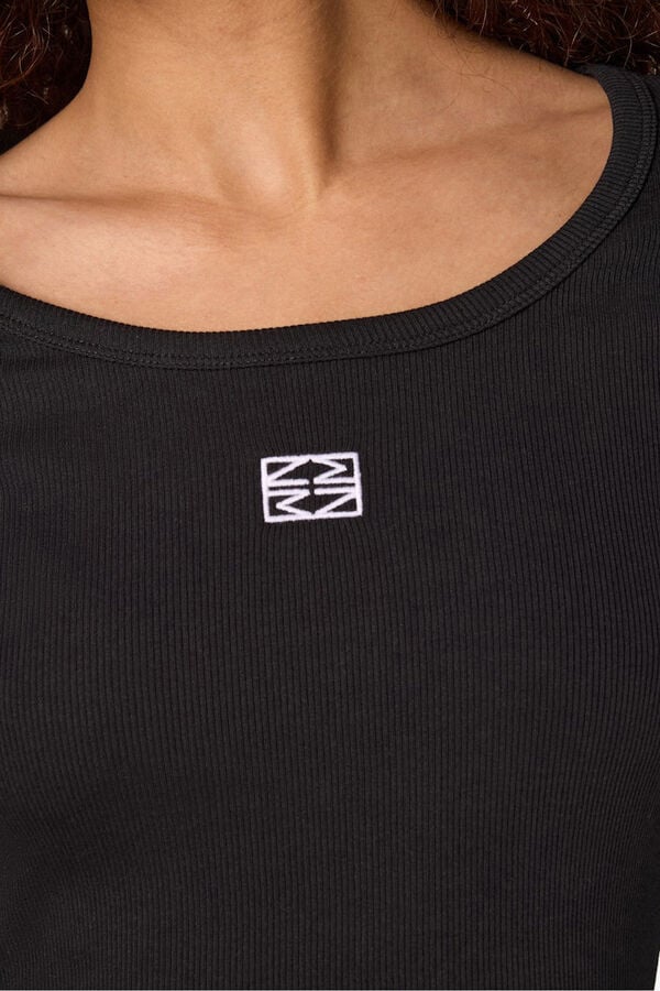 Noisy May camiseta basica manga larga negro