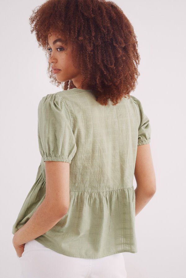 Springfield Blusa decote rendado verde
