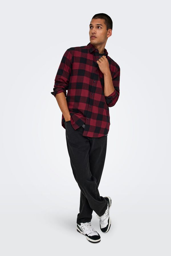 Only & Sons Camisa manga larga cuadros morado/lila