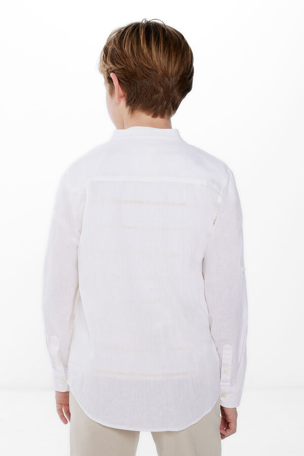 Springfield Kids Camisa lino ni&ntilde;o blanco