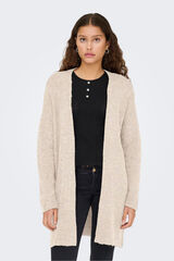 Only Casaco de malha midi aberto bege