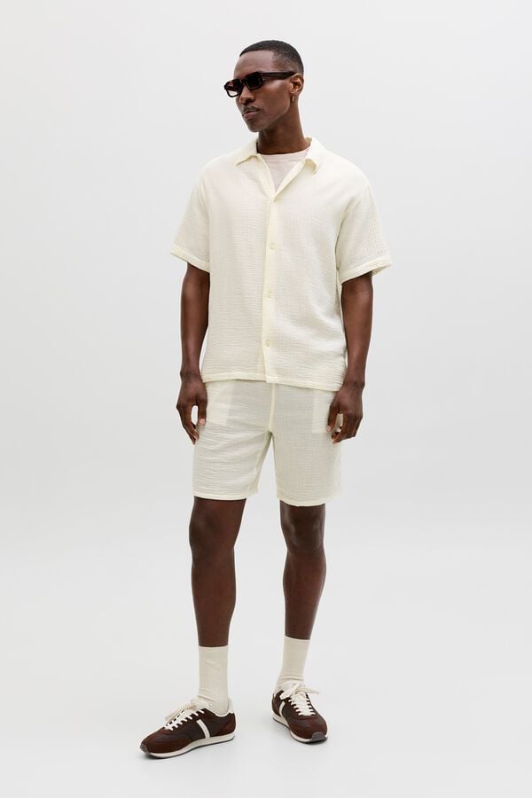 Jack & Jones Bermuda relaxed fit seersucker branco