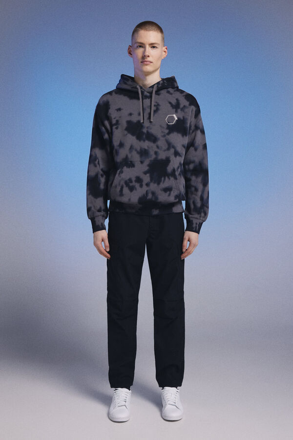 Springfield Sudadera capucha tie dye Pedri x Springfield gris