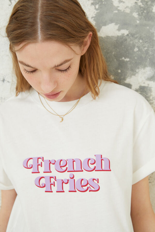 Springfield Camiseta "French Fries" algodón orgánico arena
