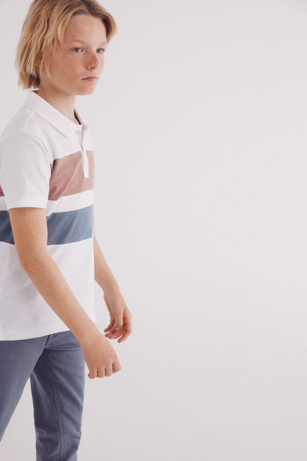 Springfield Kids P&oacute;lo color block de menino branco