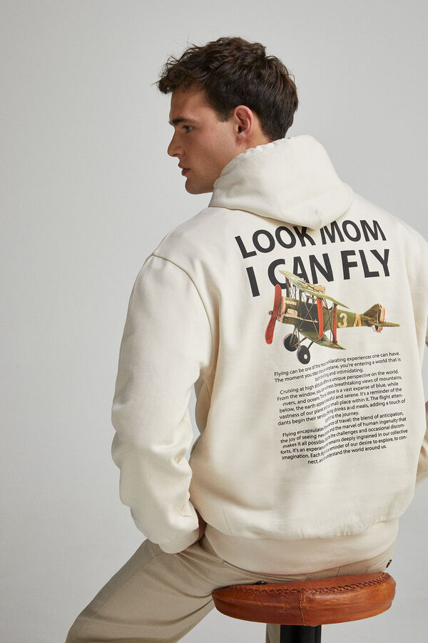 Springfield Sudadera capucha I can fly blanco