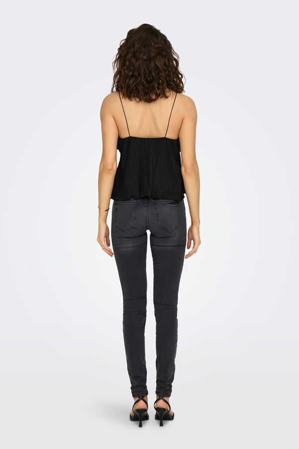 Only Top de tirantes con volantes negro