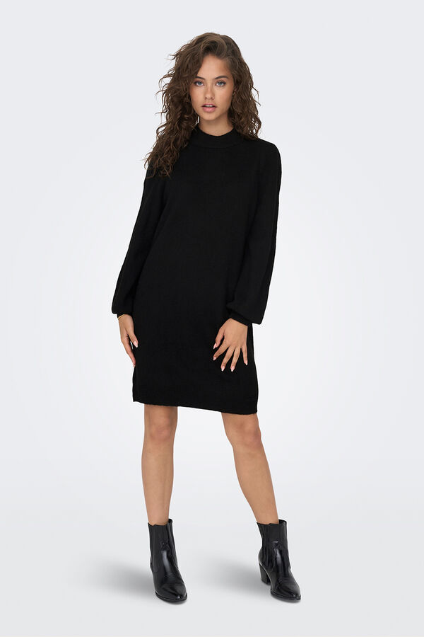 JDY Vestido curto de malha preto