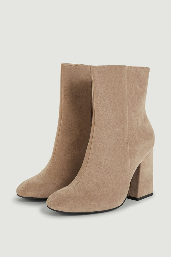 Pimkie Botines de antelina con tac&oacute;n nude