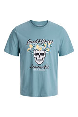 Jack & Jones T-shirt em algod&atilde;o estampada azul