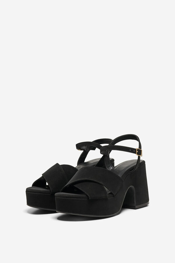 Only Sand&aacute;lia salto grosso preto