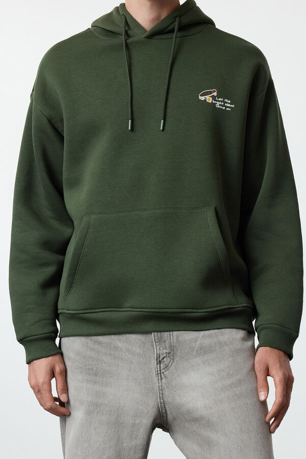Trendyol Sweatshirt com capuz Caqui escuro