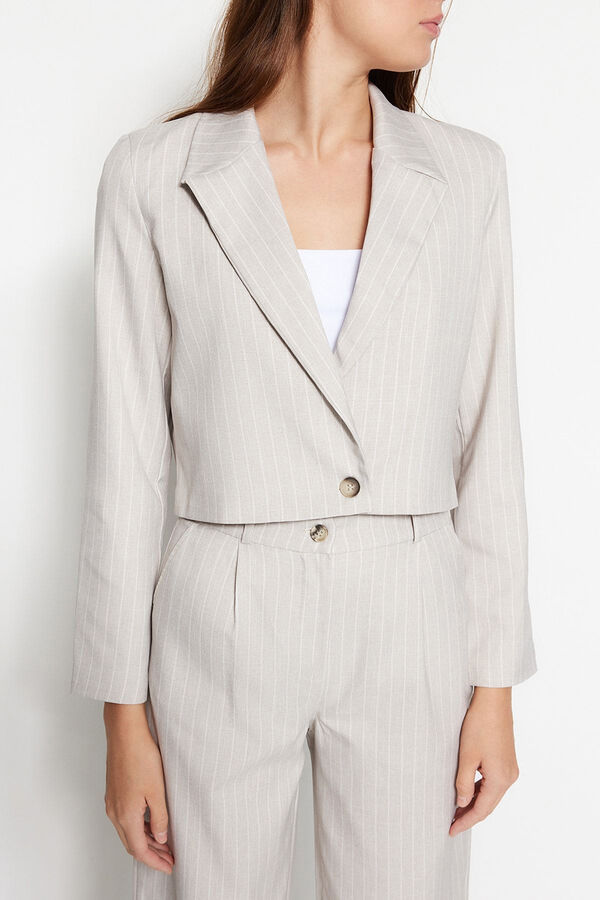 Trendyol Blazer curto cinzento