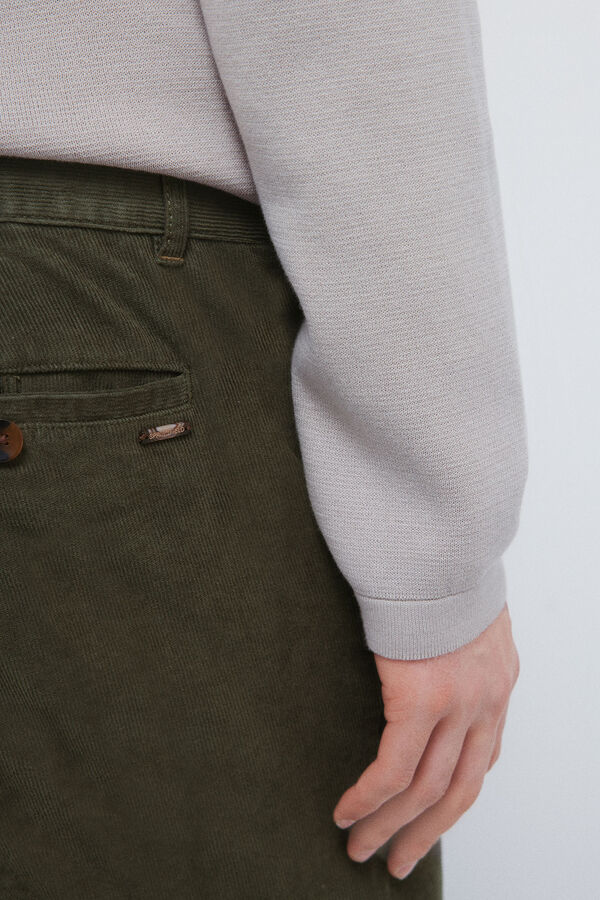 Springfield Pantal&oacute;n chino micro pana slim fit kaki