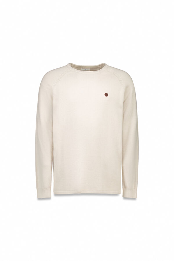 Springfield Jersey liso cuello rulo beige