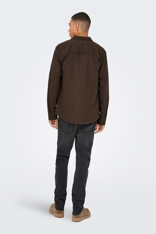 Only & Sons Camisa de manga comprida castanho