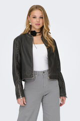 Only Jacke Lederimitat  preto