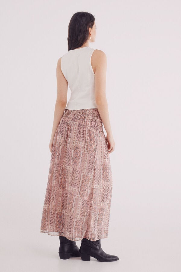 Springfield Saia longa de chiffon lurex rosa