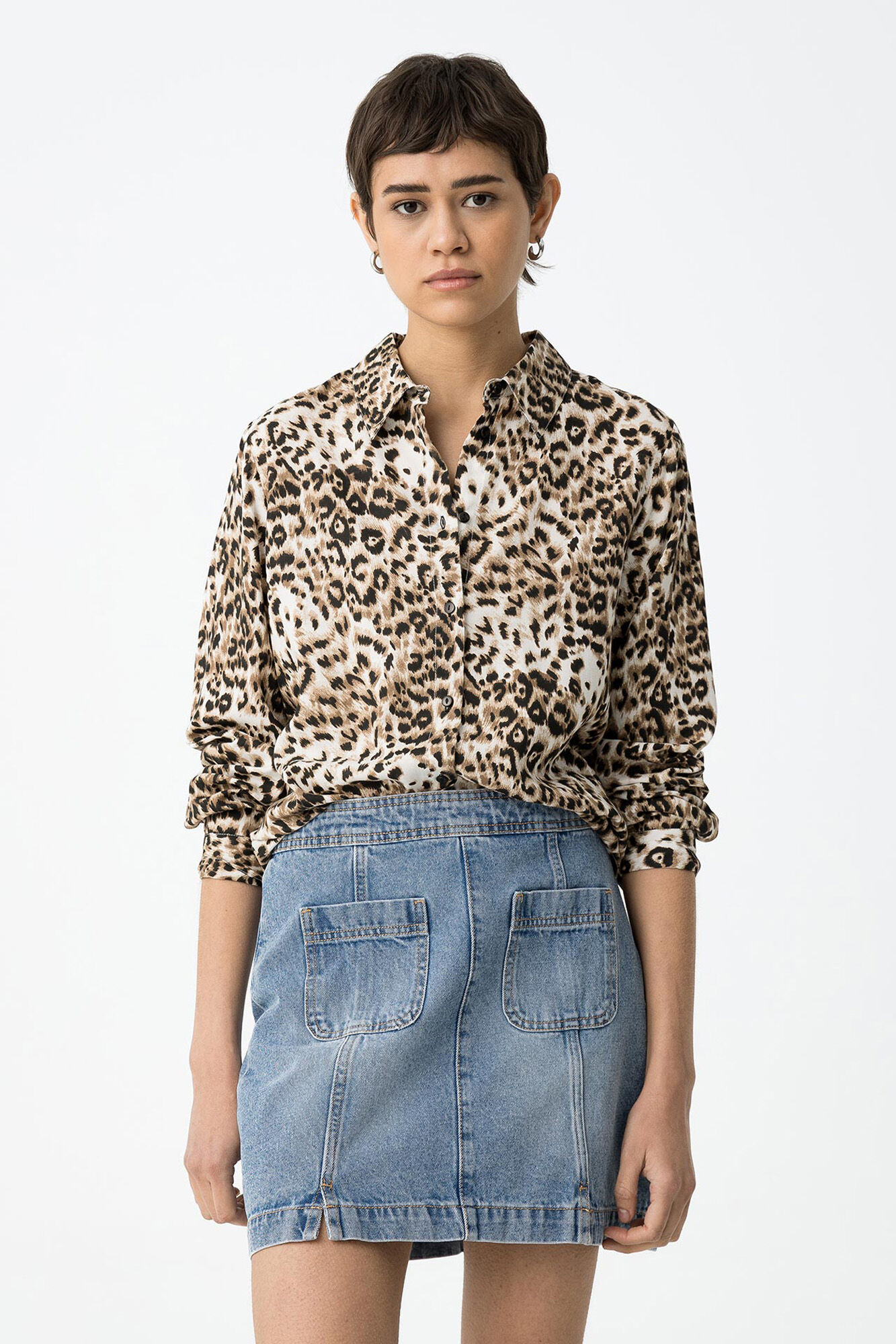 Tiffosi Camisa com estampa de leopardo