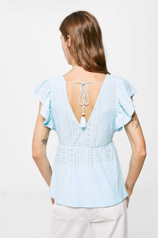 Springfield Blusa Peplum Estructura azul